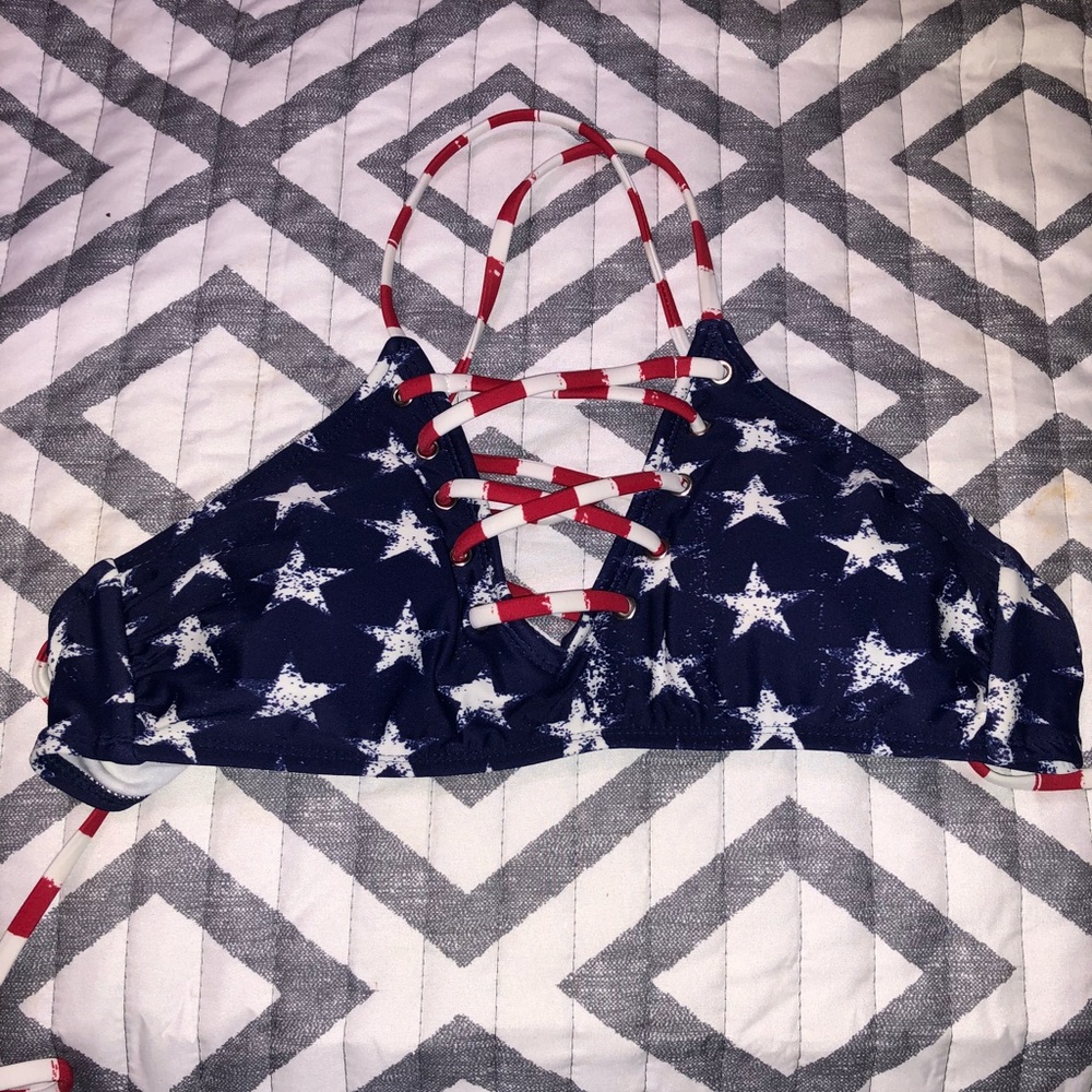 American Flag bathing suit top